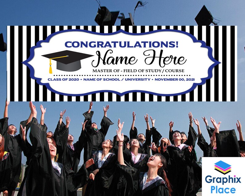 2021 Personalize Banner Graduation Graduation Sign Class of 2021 Congratulations Graduation Banner 2021 College Graduation Banner