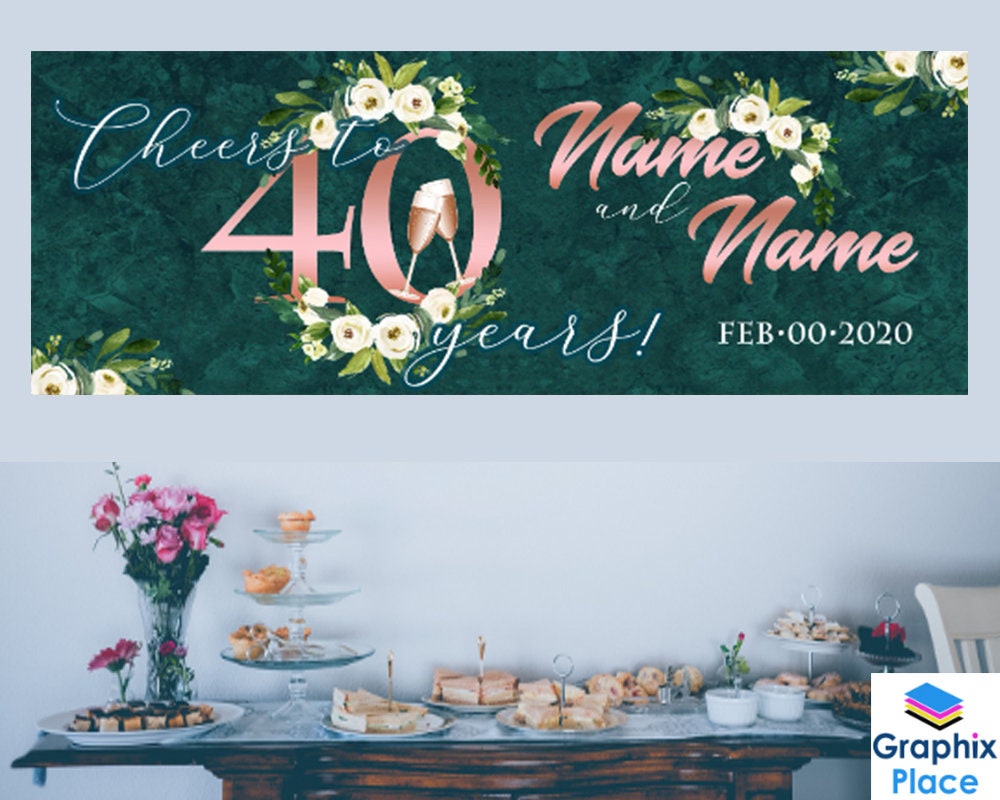 Happy Wedding Anniversary Banner Personalized Wedding Sign Etsy