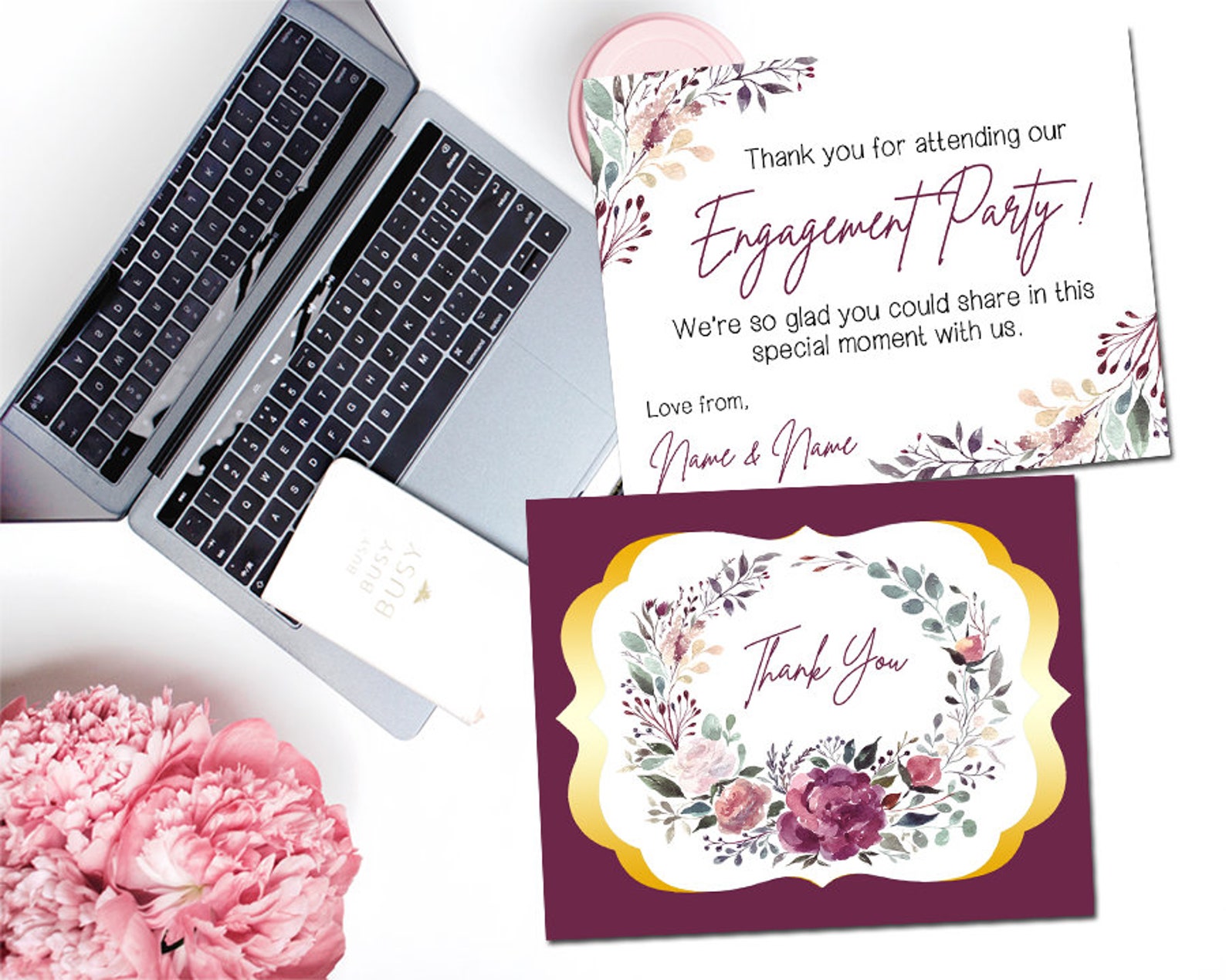Engagement Thank You Cards Thank you Notes Engagement Party Etsy Engagement Thank You Cards Thank you Notes Engagement Party Etsy