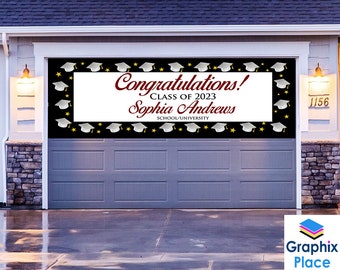 Personalized Grad Banner Class of 2024 Graduation Banner Personalized Sign College Graduation Banner Outdoor Party Décor