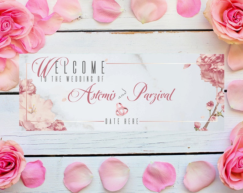 Wedding Banner Flower Personalized Custom Banner Wedding Etsy