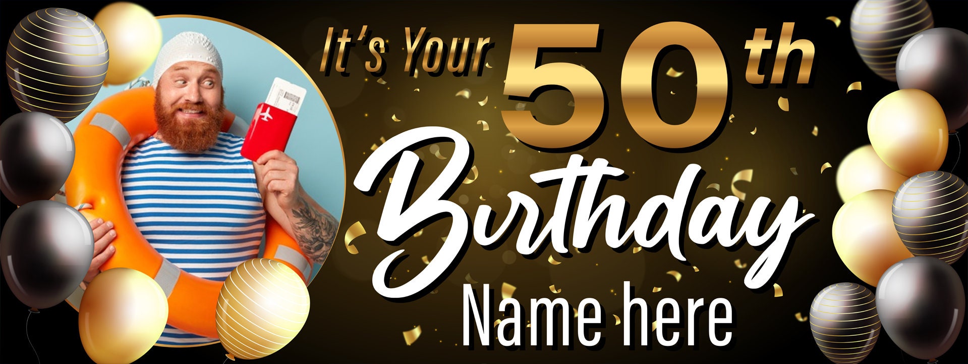 50th Birthday Banner Custom Birthday Banner Adult 50th Etsy