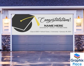 Class of 2024 Graduation Banner, Personalized Graduation Banner with cap, Congrats Graduation Banner, Outdoor Banner for Graduation