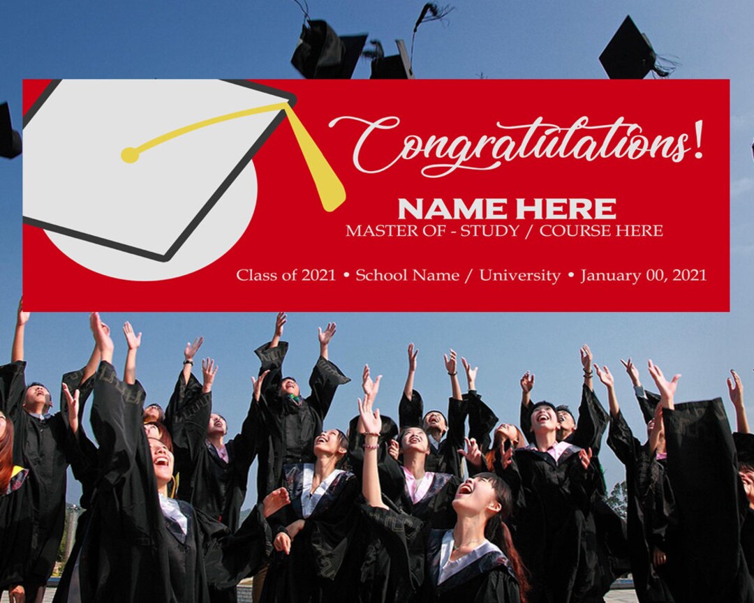 Congrats Graduation Banner, Personalized Graduation Banner, Class of