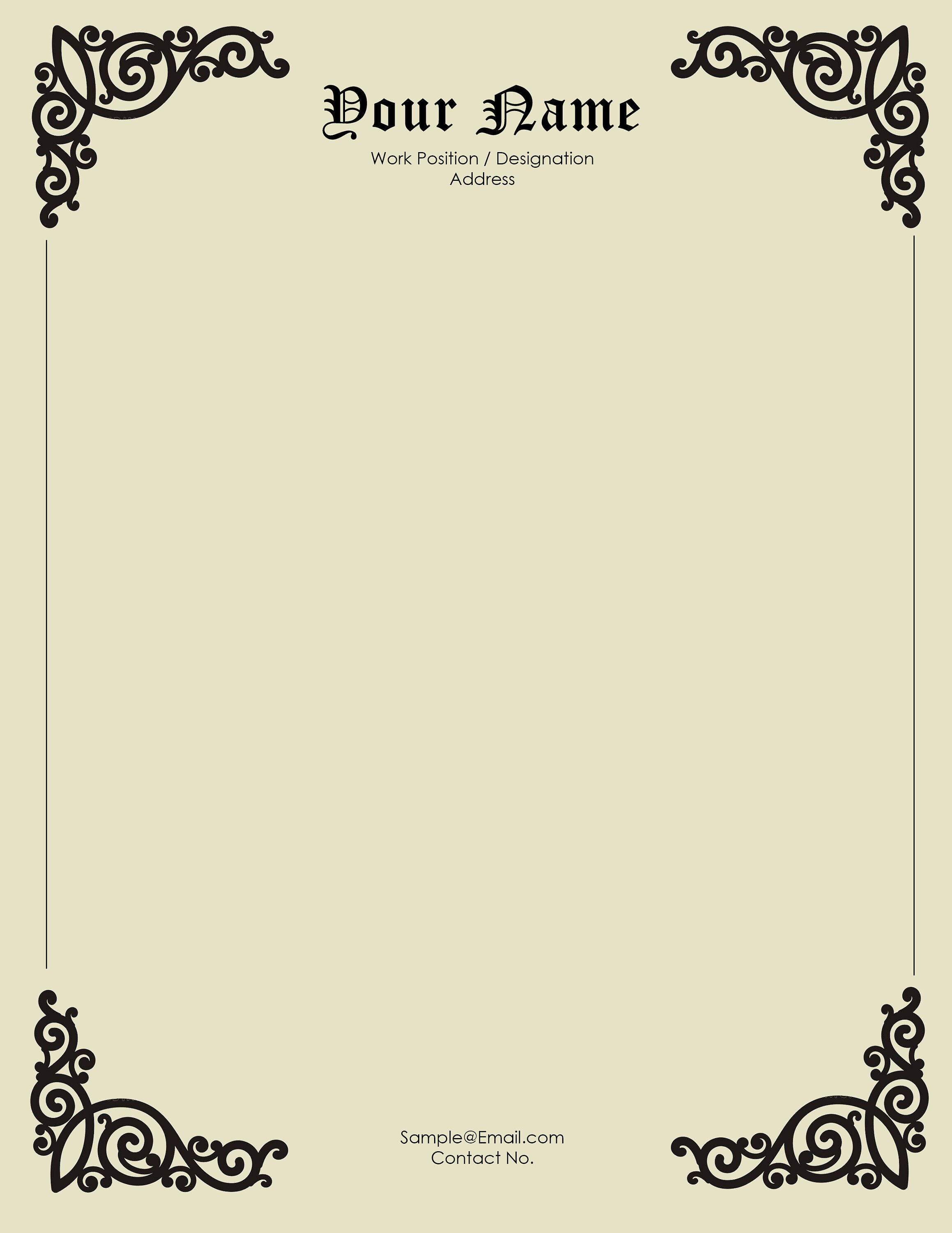 Personal Letterhead Gothic Stationary Paper Letterhead Letter | Etsy