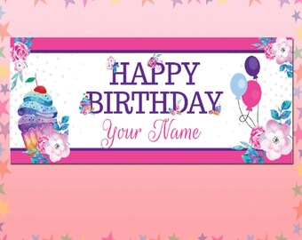 Custom Happy Birthday Banner | Personalized Birthday Backdrop | Adult Birthday Banner | Happy birthday Sign | Birthday Party Banner Decor