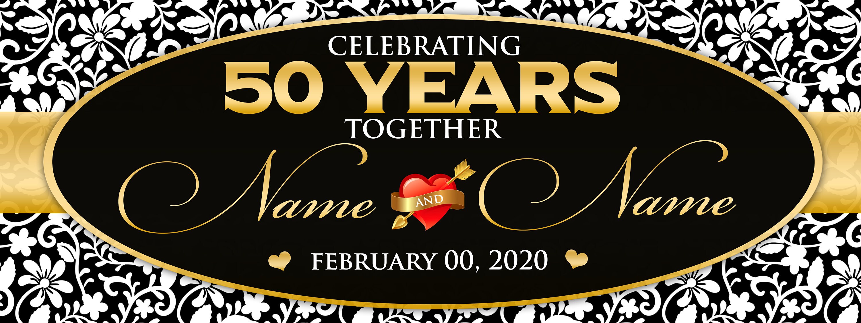 50th Wedding Anniversary Banner Personalized Happy Anniversary | Etsy