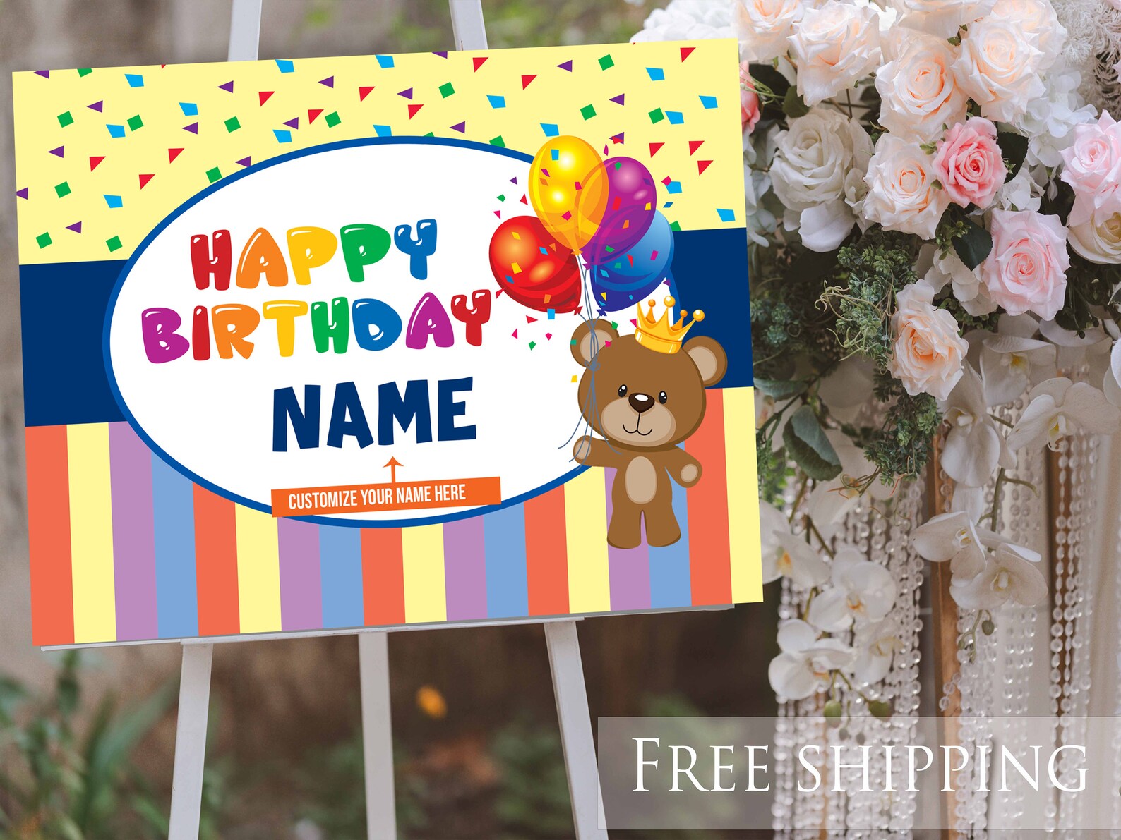 Happy Birthday Easel Stand Sign Personalize Easel Stand Sign Etsy
