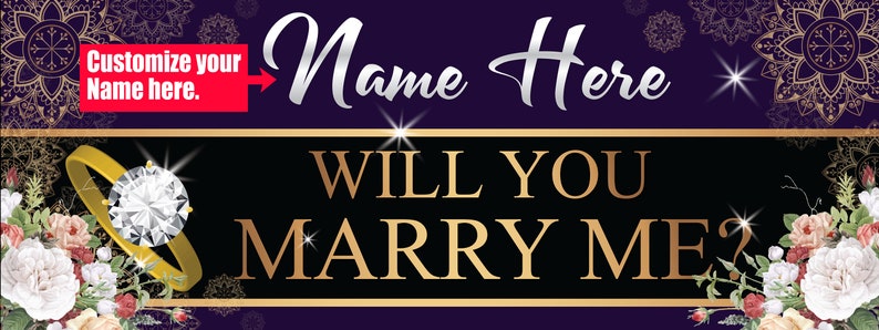 Will You Marry Me Banner Personalized Text Marriage Proposal Etsy