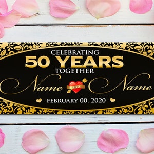50th Wedding Anniversary Banner Personalized Happy Anniversary | Etsy