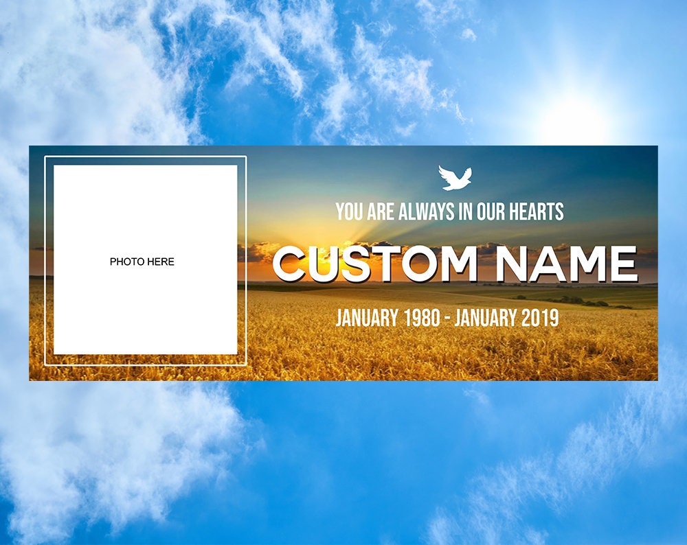 Sunset Funeral Memorial Banner Custom Personalized Photo Etsy