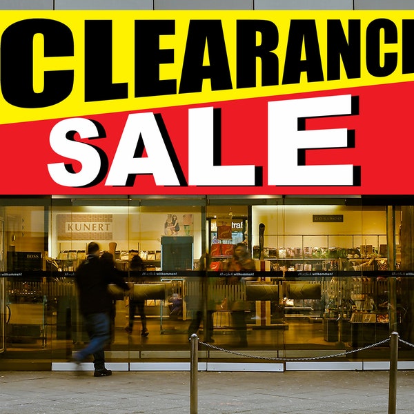 Clearance Sale Banner On Sale Sign Clearance Retail Sign, Clearance Banner Advertising Shop Retail Banner, Sale Item Shop Banner 4 Sizes