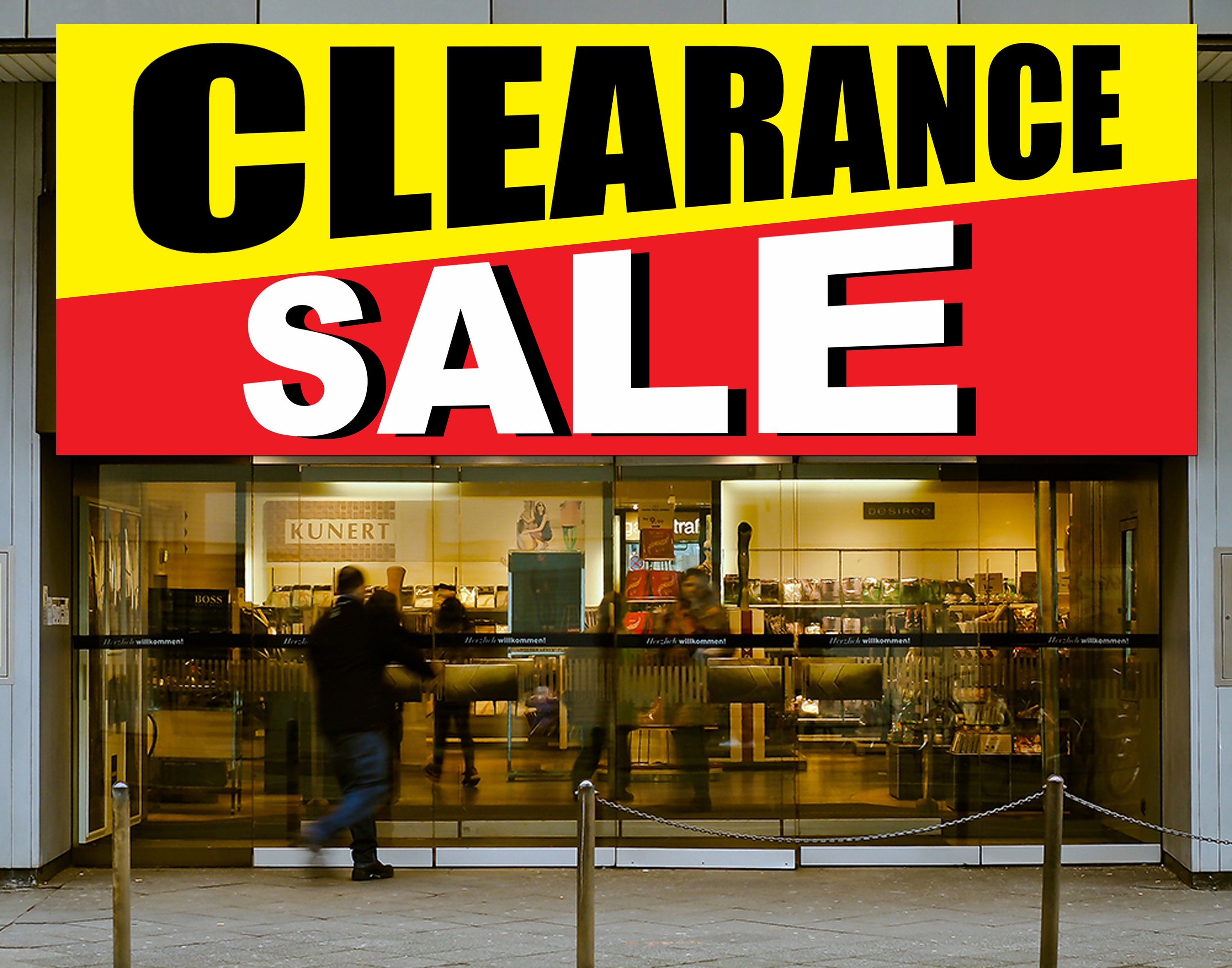 CLEARANCE SALE - Vinyl Banner Store Clearance Sign 20x48 Inch - ryb