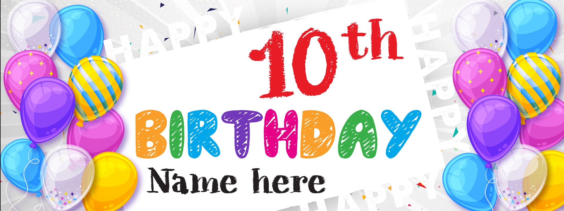 Happy 10th Birthday Banner Custom Banner Birthday Birthday - Etsy UK