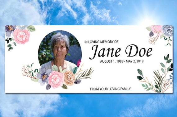 Funeral Welcome Sign Floral Background in Loving Memory of | Etsy