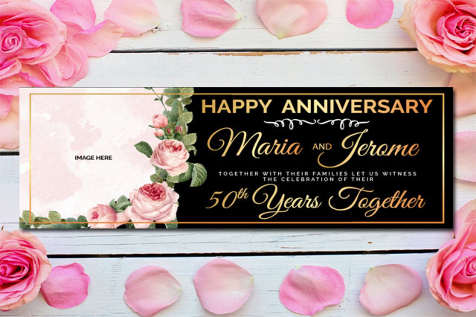 50th Wedding Anniversary Banner Parents Party Golden - Etsy