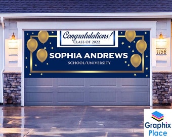 College Graduation Banner Class of 2024, Graduation Announcement, Personalized Graduation, Graduation Party Decorations Custom School Colors