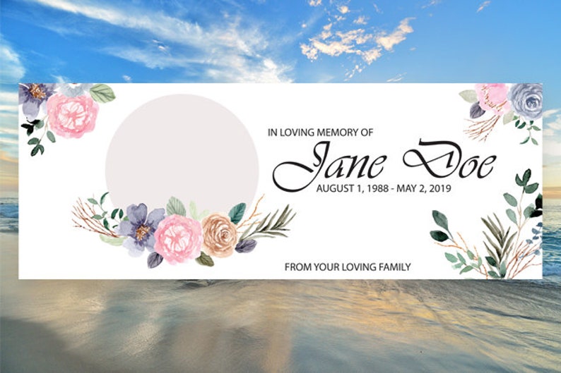 Funeral Banner Funeral Welcome Sign Floral Background In | Etsy