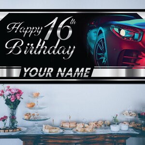 Personalized 16th Birthday Banners | Happy 16th Birthday Banner | Personalized 16th Birthday Sign | Happy Birthday Yard Banner