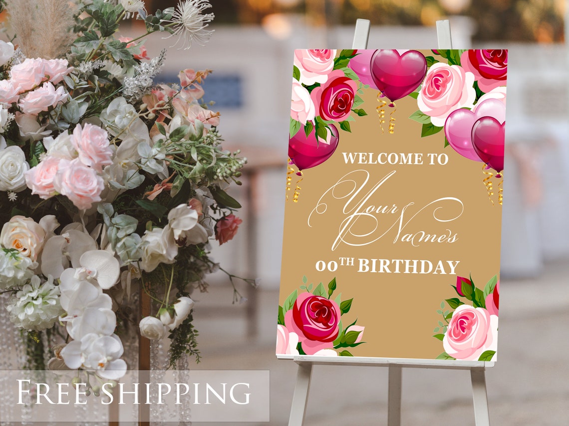 Happy Birthday Easel Stand Sign Personalized Birthday Sign Etsy