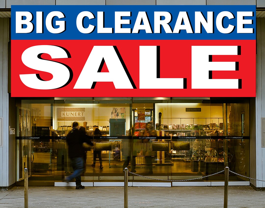 Big Clearance Sale, on Sale, Clearance Bargain Advertising Banner, Retail Store Banner, Indoor