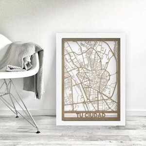 Custom wooden map of the city you choose