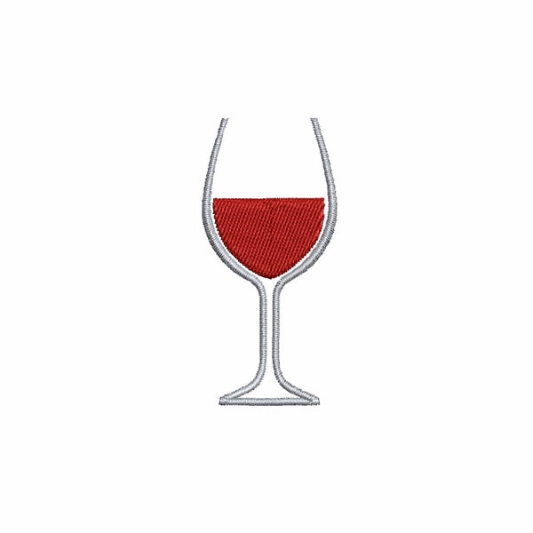 Wine glass embroidery design