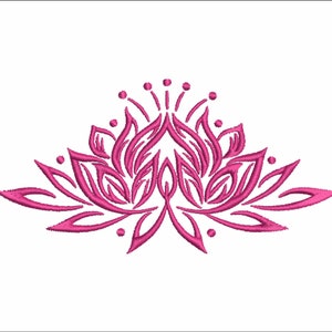Lotus flower machine embroidery design