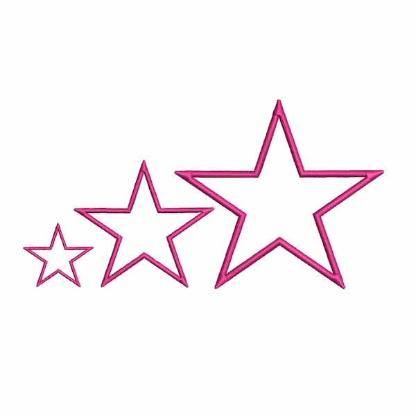 Star border embroidery design. THREE SIZES.