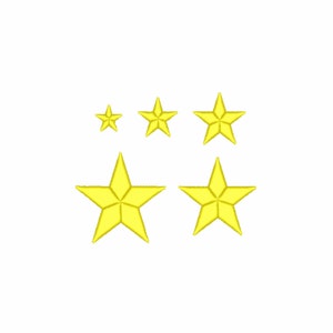 Small star embroidery design. 5 sizes