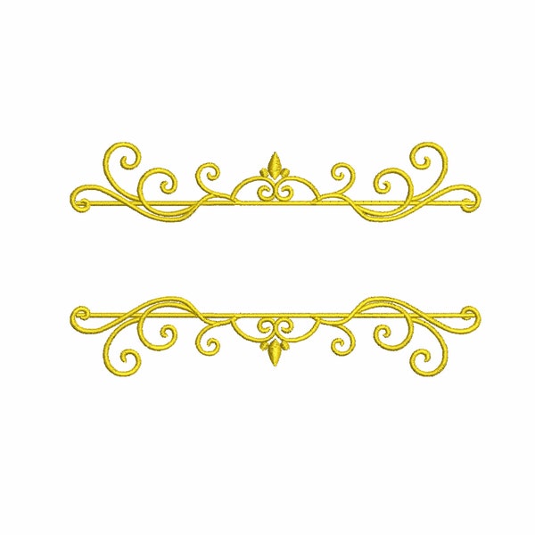 Split frame Monogram Scroll. embroidery design