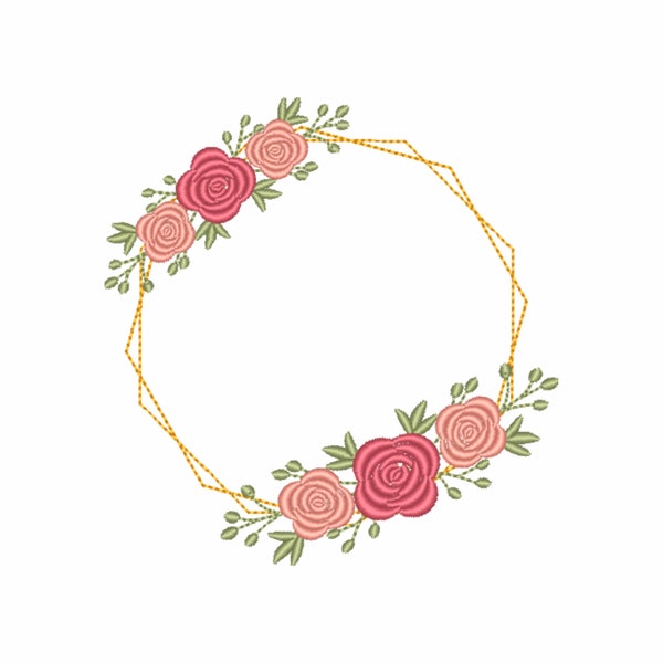 Floral border embroidery design