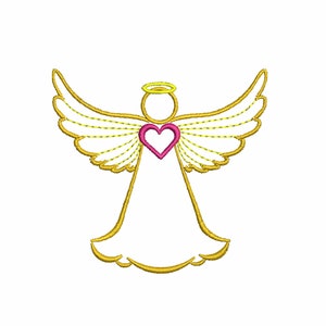Angel machine embroidery design. two versions