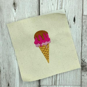 Ice cream embroidery design. 3 sizes