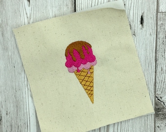 Ice cream embroidery design. 3 sizes