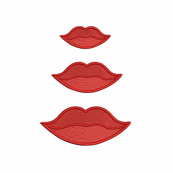 conception de broderie de lèvres. ensemble de trois