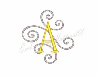 Monogram Font. Full alphabet. machine embroidery design.