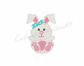 Cute Bunny Embroidery Design, Easter Applique (Digital Download)