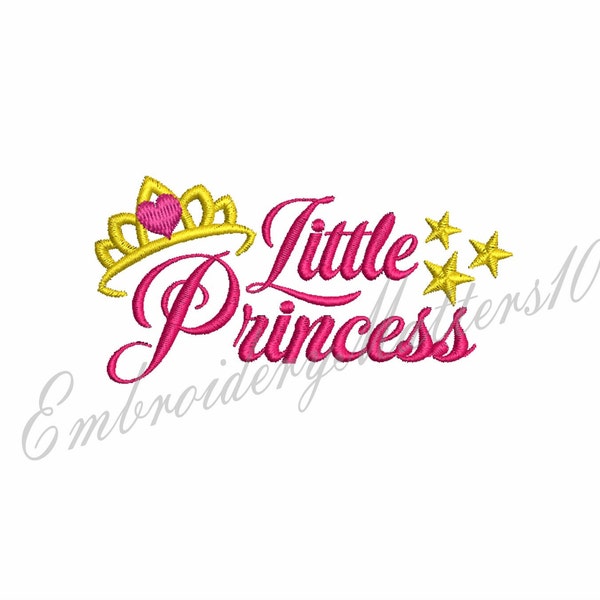 Little princess embroidery design. two sizes