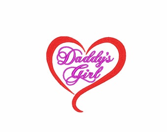 Diseño de bordado a máquina de la niña de papá