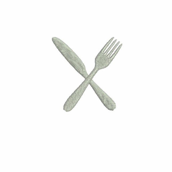 Knife and Fork embroidery design. Cutlery