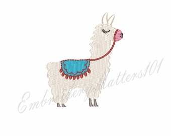 Llama embroidery design