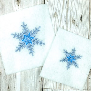 Snowflake embroidery design. Two sizes