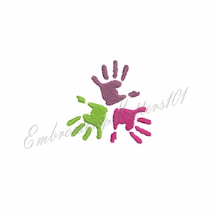 Hand prints embroidery design
