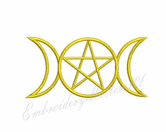 diseño de bordado de máquina wicca