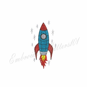 Rocket embroidery design