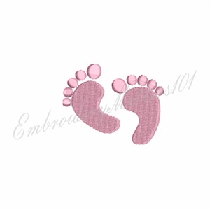 Footprints embroidery design. Cute baby feet.