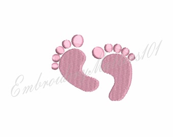 Baby Feet Embroidery Design, Cute Footprints (Digital Download)