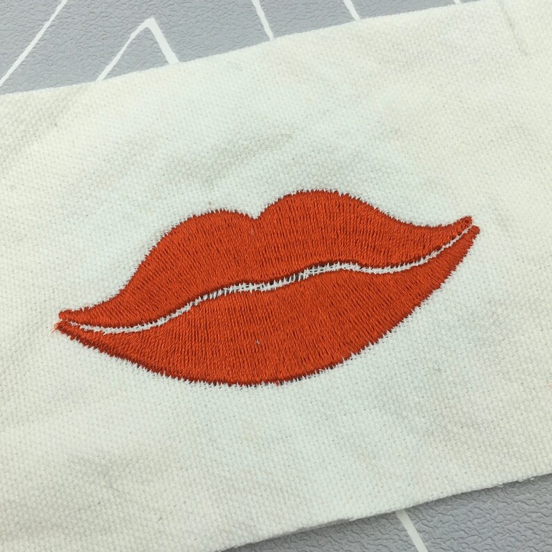 Lips Embroidery Design. Set of Three Etsy