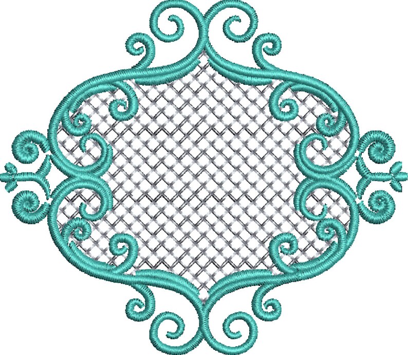 Knowkdown Frame Design Monogram Frame Embroidery Design. With Knockdown Stitch - Etsy